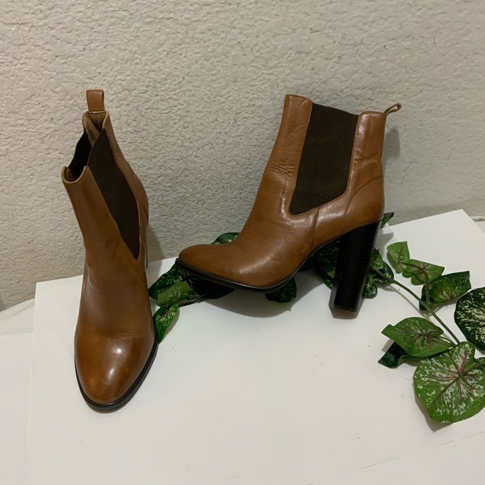 Wittner EAMON brown leather 4.5” heel ankle boots 41